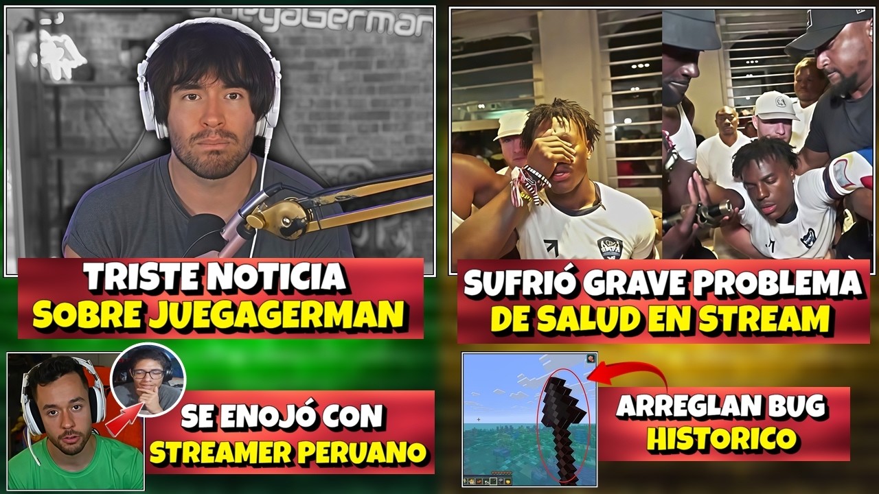 TRISTE NOTICIA sobre JUEGAGERMAN :( | SPEED sufre GRAVE PROBLEMA de SALUD en STREAM | MINECRAFT BUG