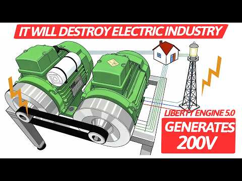 FREE ENERGY! 10kW 110v-220v Generator with Electric Motors💡💡Liberty Engine 5.0
