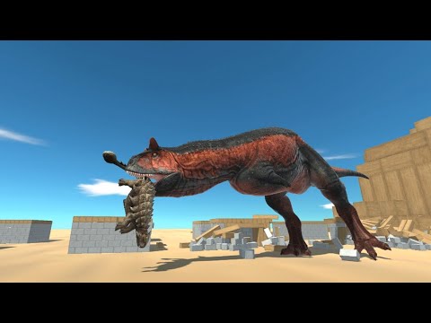Titan CARNOTAURUS in Village vs ALL UNITS Animal Revolt Battle Simulator
