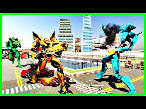 Police Helicopter Robot Car Transform Robot Games - Robot Shooting Games | Best Android Gameplay