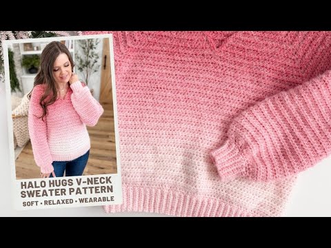 Halo Hugs V-Ausschnitt-Pullover | Häkelanleitung