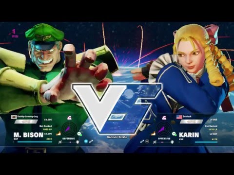 SFV Beta Online Matchmaking - Zelduck (Karin) vs Daddy-Looong-Leg (M. Bison)