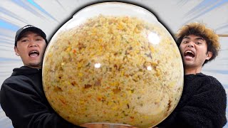 今後ここ以外で使わないであろう単語 - 【3日間】"巨大金魚鉢"パンパンの20kgチャーハン食べ切れ!!