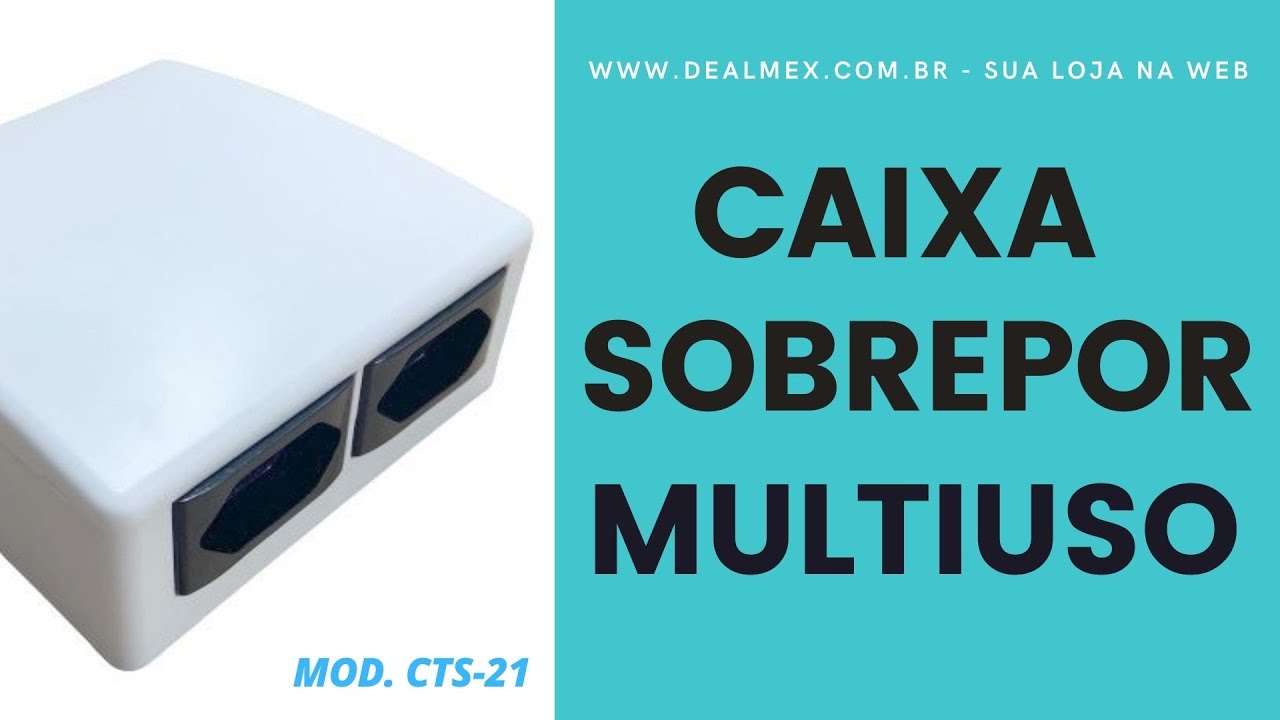 Caixa de Sobrepor Multiuso, Sistema De Tomadas Dupla Com Disjuntor CTS-21
