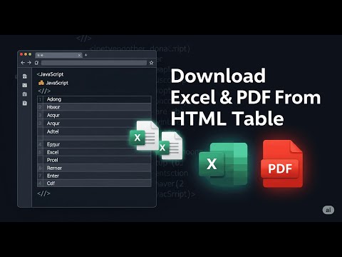 How To Make Excel And Pdf Using Javascript Export Html Table Into Excel Using Javascript