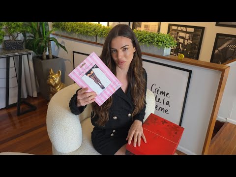 Amanda Unpacks Leg Ave Black Lace Top Stockings With Black Shiny Thigh High Boots Shorts And Jacket