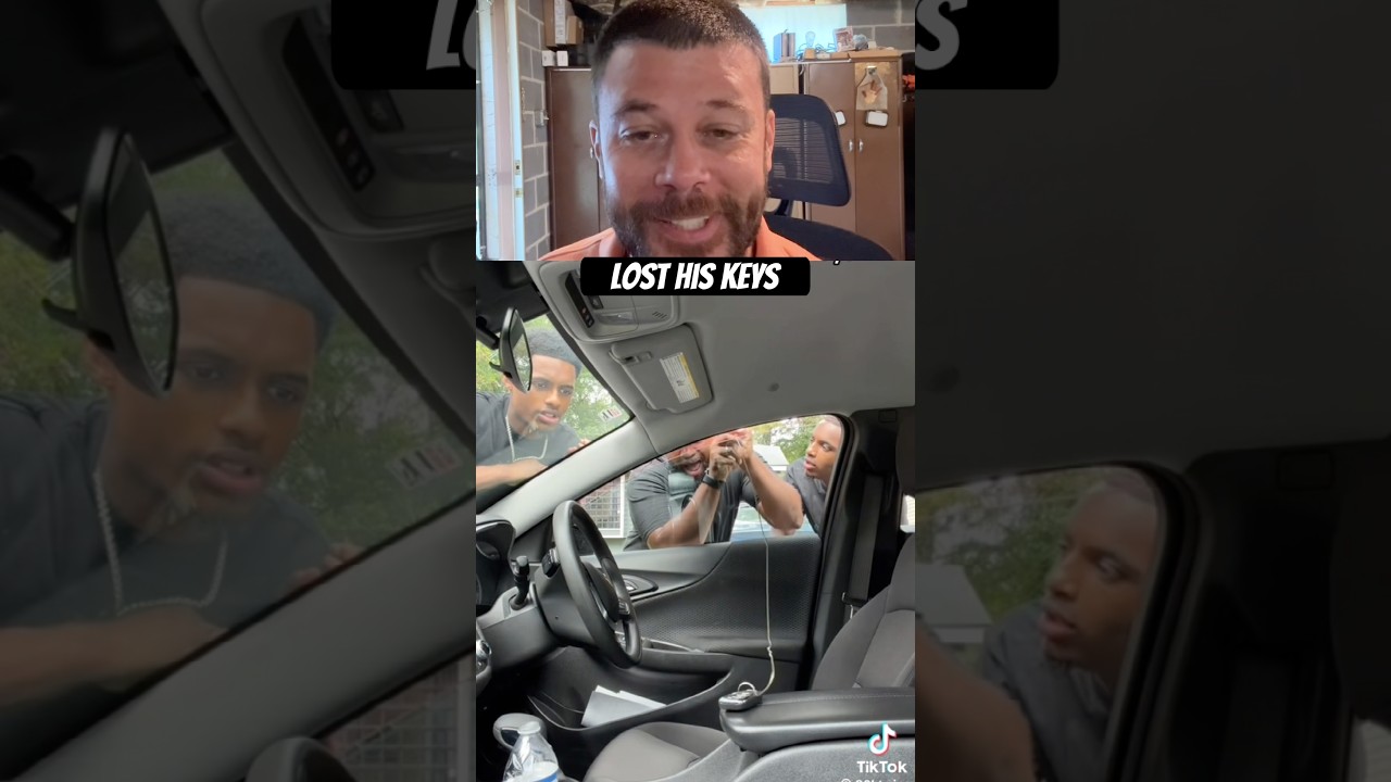 He watched him struggle the WHOLE time 😭 #prank #comedy #shorts
