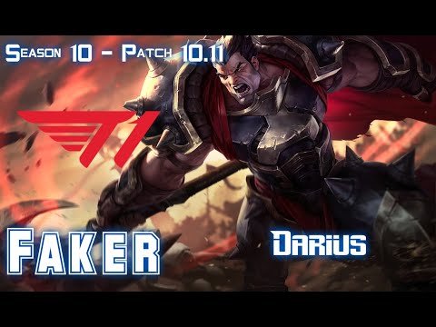 T1 Faker DARIUS vs AKALI Mid - Patch 10.11 KR Ranked