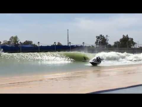 Stephanie Gilmore getting barreled at the Kelly Slater Wave Pool