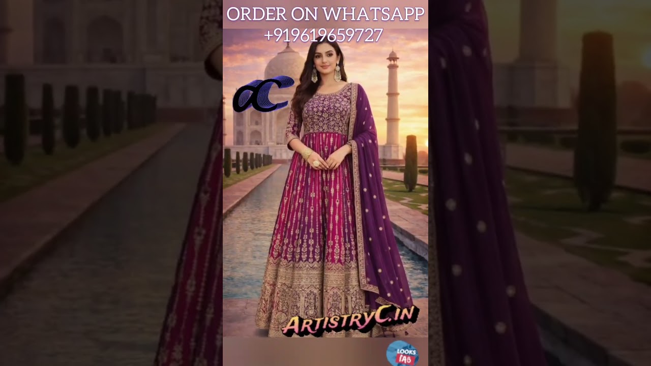 Shraddha Kapoor Inspired Dual-Tone Anarkali Gown | Purple Magenta Georgette (ArtistryC)
