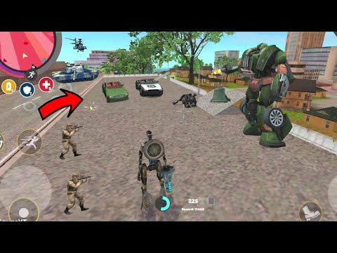 Rope Hero Vice Town - (Transformer Bike Fights Green Police Car Robot and Jumped on Car Robots) - HD