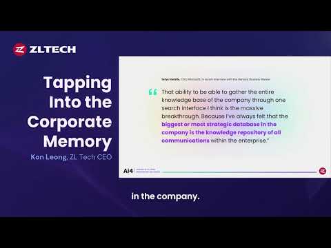 Kon Leong at AI4 2024 - Tapping Into the Corporate Memory