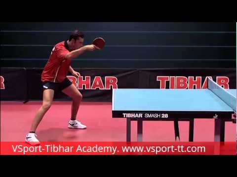 Vladimir Samsonov Table Tennis  Backhand contra topspin.
