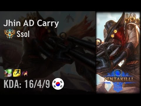 Jhin AD Carry vs Caitlyn - Ssol - KR Challenger Patch 6.12