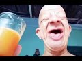 Bald Guy Drinks Orange Juice
