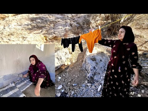 Nargis and her amazing work. Installing a rope in a crevice of rocks