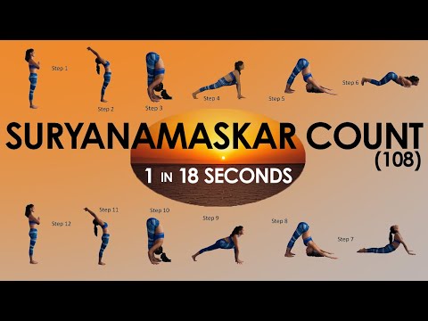 108 Suryanamaskar ll 1 Surya Namaskar in 18 Seconds ll Suryanamaskar Count || Cardio || Weightloss