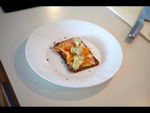 Gravlax on Rye Bread with Dill, Mustard and Lemon Sauce