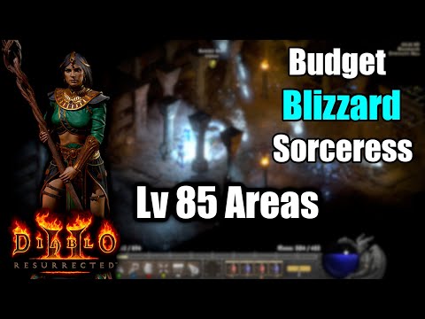 Budget Blizzard Sorceress Gameplay Level 85 Areas - Blizzsorc Diablo 2 Resurrected 1440p