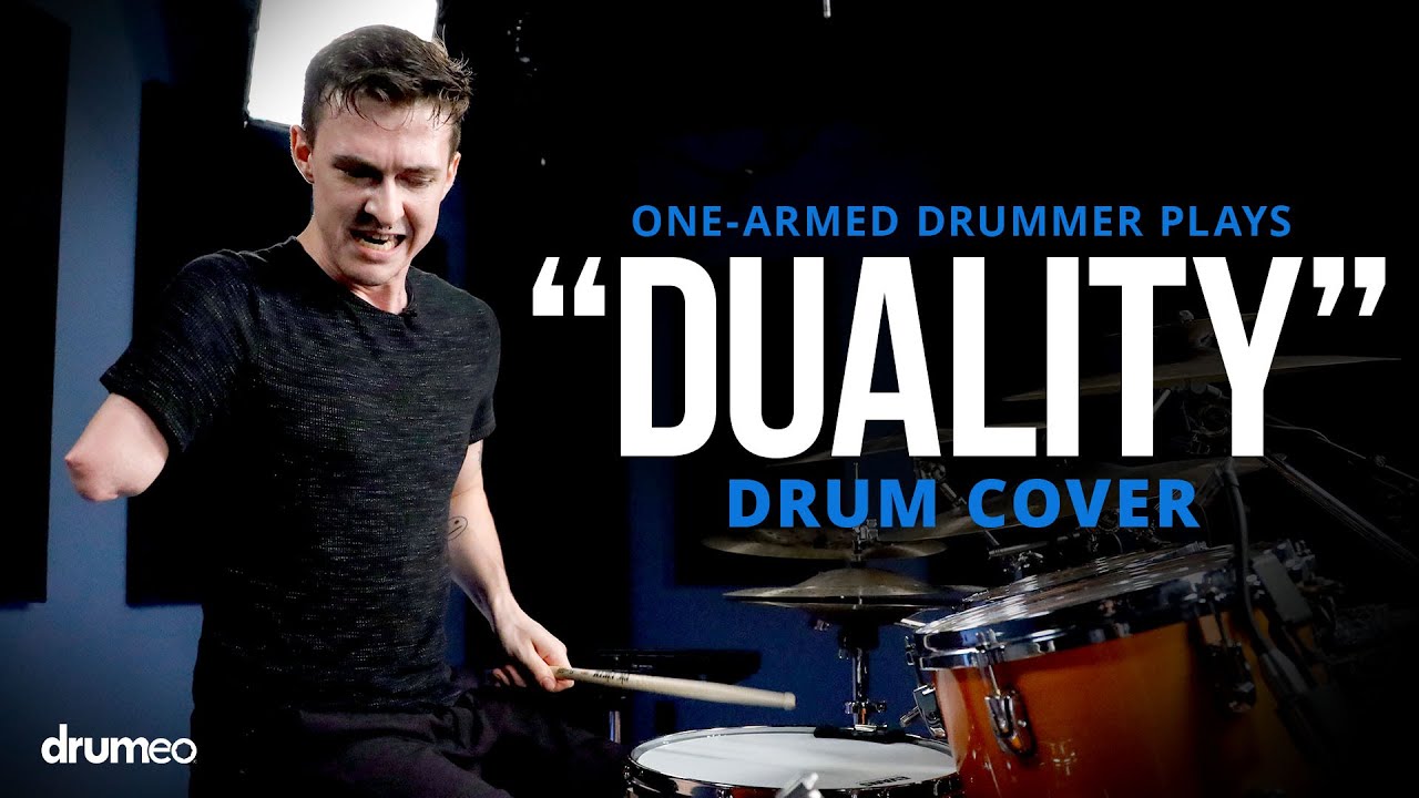 One-Armed Drummer Plays "Duality" by Slipknot