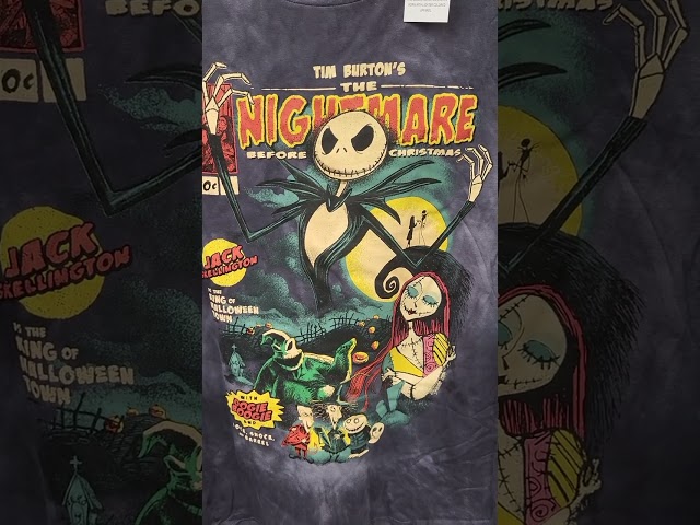 Vídeo relacionado con Disney Camiseta de carbón Unisex The Nightmare Before Christmas | Camiseta gráfica de Manga Corta Negra | Camiseta gráfica de Personajes de Manga Corta | Top de gótico para Fans de Jack Skellington