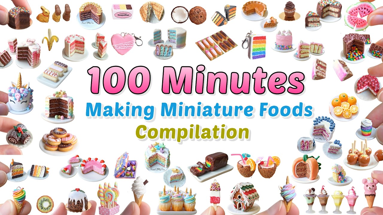 50 Miniature Food Tutorials In 100 Minutes - Polymer Clay Compilation