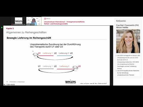 Umsatzsteuer International - Reihen- & Dreiecksgeschäfte (Fr. Hehlke im Seminar von TANGENS)