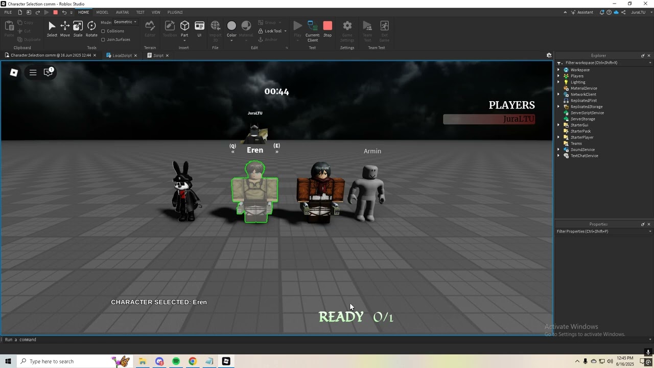 Custom Character Selection System