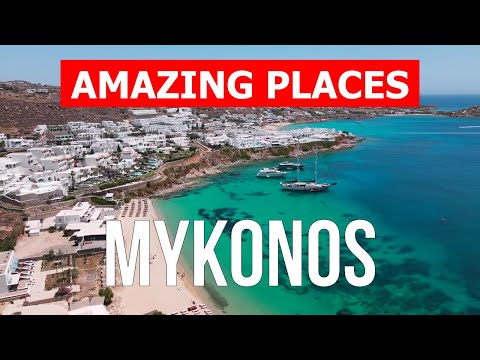 Mykonos Island, Greece | Beach, vacation, tourism, landscapes | 4k video | Mykonos beautiful places