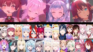 홀로 카운트다운 라이브 III 멤버 반응 모음 [홀로라이브 / 네코마타 오카유, 호쇼 마린, 아이리스, 코보 카나에루]