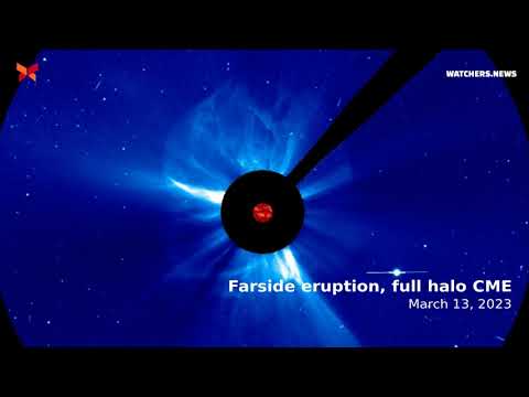 Farside eruption, full halo CME - March 13, 2023
