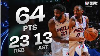 Joel Embiid - VJ Edgecombe - Philadelphia Sixers - Boston Celtics