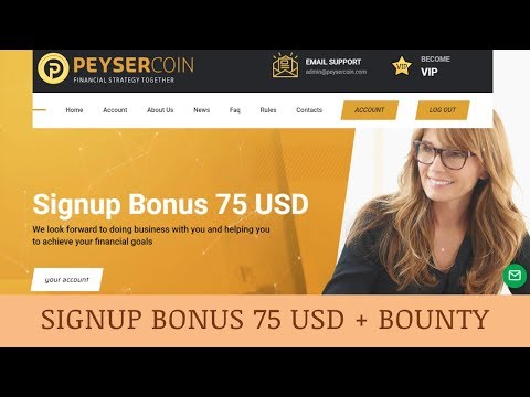 Peysercoin Limited отзывы 2019, обзор, investment services, Signup Bonus 75 USD + BOUNTY