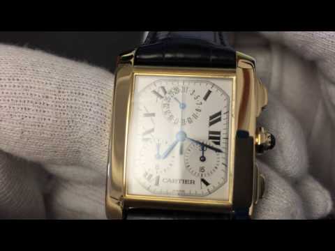 Cartier Tank Francaise Chronograph | Gold Watch | Karree | Ref. 1830 | Chronoflex | 18K Gold Uhr