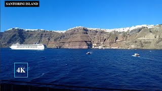 Santorini Island Hyperlapse Greece | Virgin Voyage Resilient Lady 4k Greek Glow