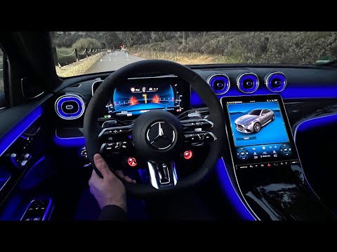 2023 Mercedes C63 AMG POV Night DRIVE +SOUND! Interior Ambiente Review