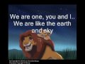 Lion King 2-We are one w/ Lyrics 