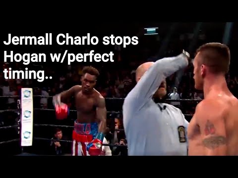 Jermall Charlo stops Hogan w/perfect timing..