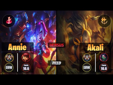 Challenger ANNIE [Electrocute] (Mid) VS  AKALI - Challenger EUW Patch 10.6