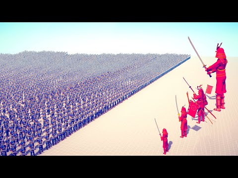 ALL 4 SAMURAI vs 100x WEAKEST UNITS ARMIES - Totally Accurate Battle Simulator TABS