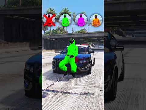 POLICE CAR CHALLENGE RAINBOW Doll Soldiers Squid Game in GTA 5 #gta5