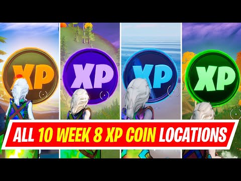 NEW All 10 WEEK 8 XP COINS LOCATIONS IN FORTNITE SEASON 4 - WHERE TO FIND WEEK 8 XP COINS