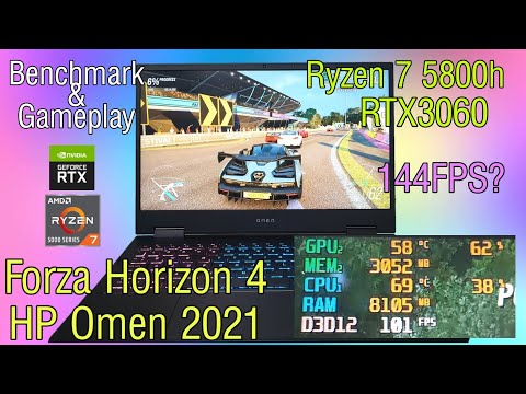HP Omen 2021¦ Ryzen 7 5800H RTX3060 ¦ Forza Horizon 4 Test Benchmark & Gameplay