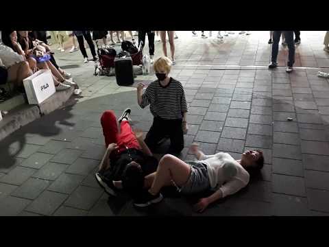 J.P.G, IZ*ONE RUMOR +. LOVELY JAPANESE GIRLS ENJOYING HAPPY BUSKING ON SUNDAY NIGHT. PRETTY GOOD.