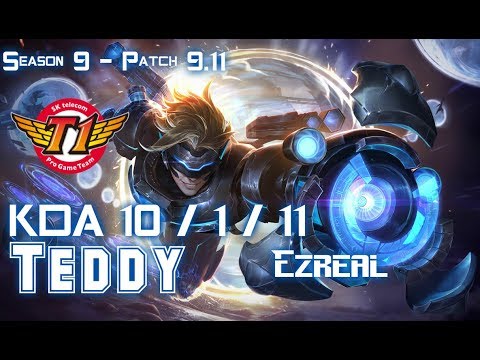SKT T1 Teddy EZREAL vs JINX ADC - Patch 9.11 KR Ranked