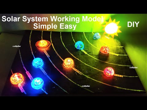 solar system working model with lights rotating science project for exhibition craftpiller