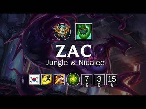 Zac Jungle vs Nidalee - KR Challenger Patch 8.13
