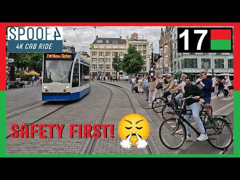 Cabinerit Tram 17 Amsterdam | Dijkgraafplein - Centraal Station | 4K Tram Driver Cabview