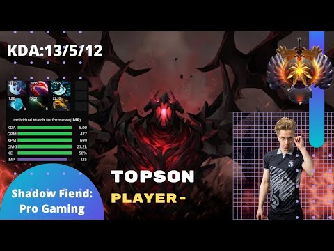 Shadow Fiend Pro By Topson - 9kmmr - Dota 2 Ranked Match (Player Perspective)