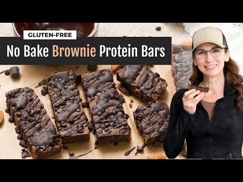 No Bake Chocolate Brownie Protein Bars | Gluten-Free